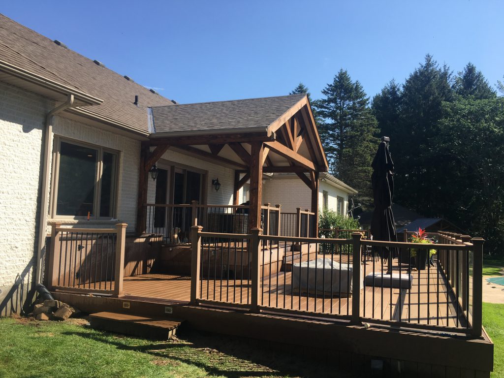 Timber frame roof extension to patio