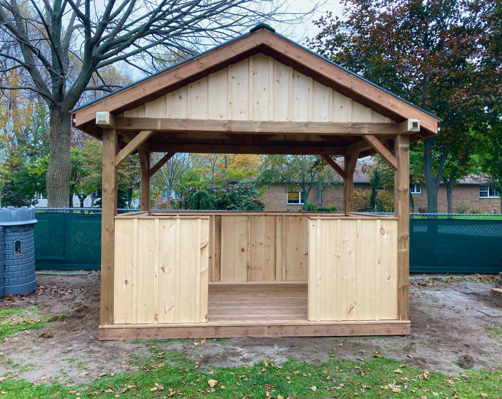 Timber framed gazebo BBQ area